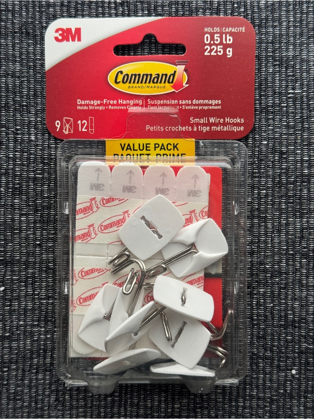 3M Command Small Wire Hooks Value Pack 9 Hooks 12 Strips